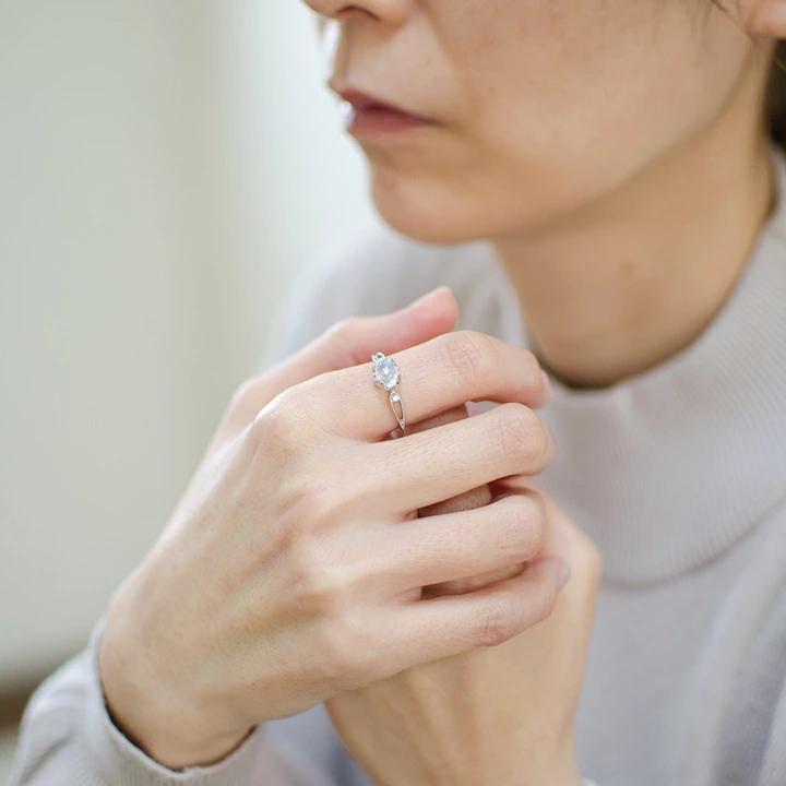 umu -アム- FINE JEWELRY STUIDIOカボション ブルームーンストーン ダイヤモンド リング 「florido」rg1315_i2.jpg