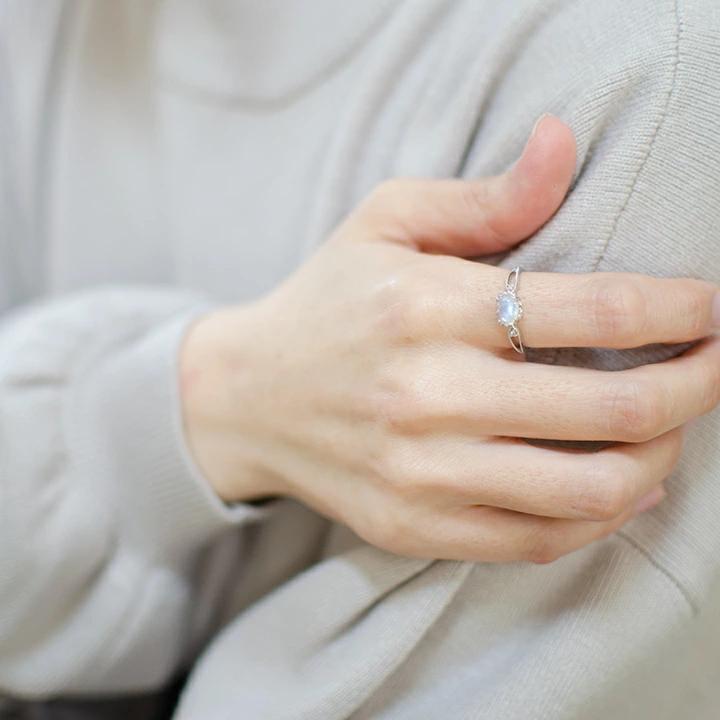 umu -アム- FINE JEWELRY STUIDIOカボション ブルームーンストーン ダイヤモンド リング 「florido」rg1315_i3.jpg