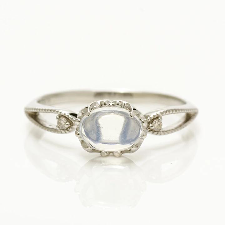 umu -アム- FINE JEWELRY STUIDIOカボション ブルームーンストーン ダイヤモンド リング 「florido」rg1315_m.jpg