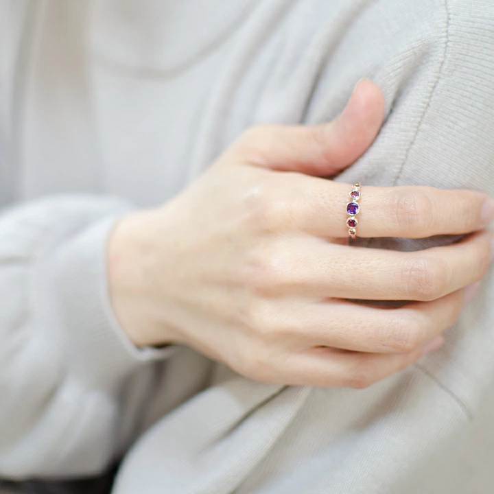 umu -アム- FINE JEWELRY STUIDIOK10 パープルグラデーション リング 「cerchio」rg1319_i3.jpg