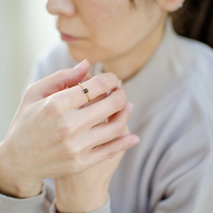 umu -アム- FINE JEWELRY STUIDIOカボション パイロープガーネット リング 「amaretto」rg1320_i2.jpg