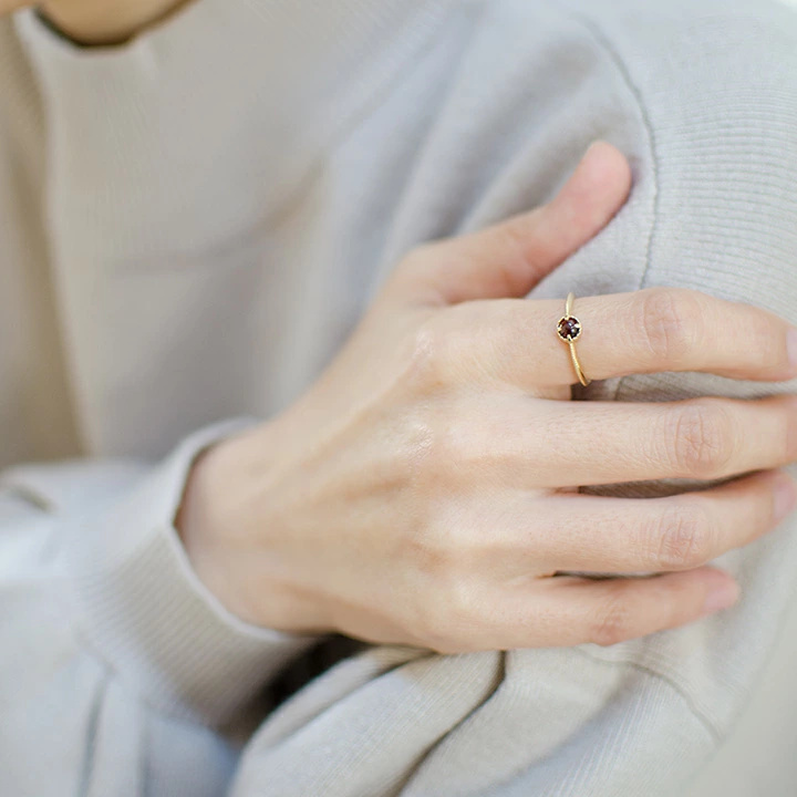 umu -アム- FINE JEWELRY STUIDIOカボション パイロープガーネット リング 「amaretto」rg1320_i3.jpg