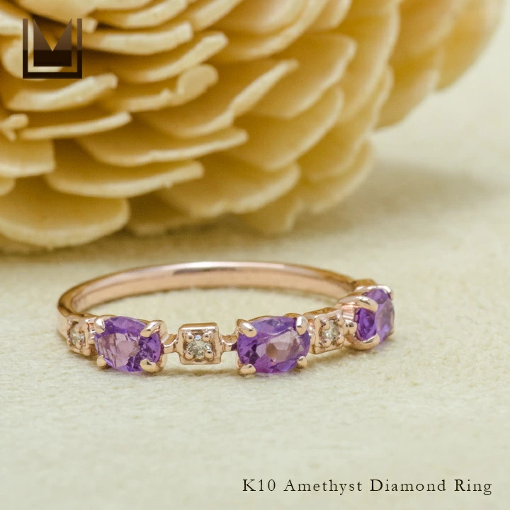 umu -アム- FINE JEWELRY STUIDIOK10 アメシスト ダイヤモンド リング 「purezza」rg1330_1.jpg