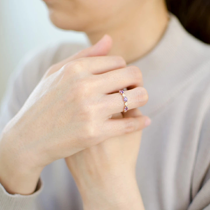 umu -アム- FINE JEWELRY STUIDIOK10 アメシスト ダイヤモンド リング 「purezza」rg1330_i2.jpg