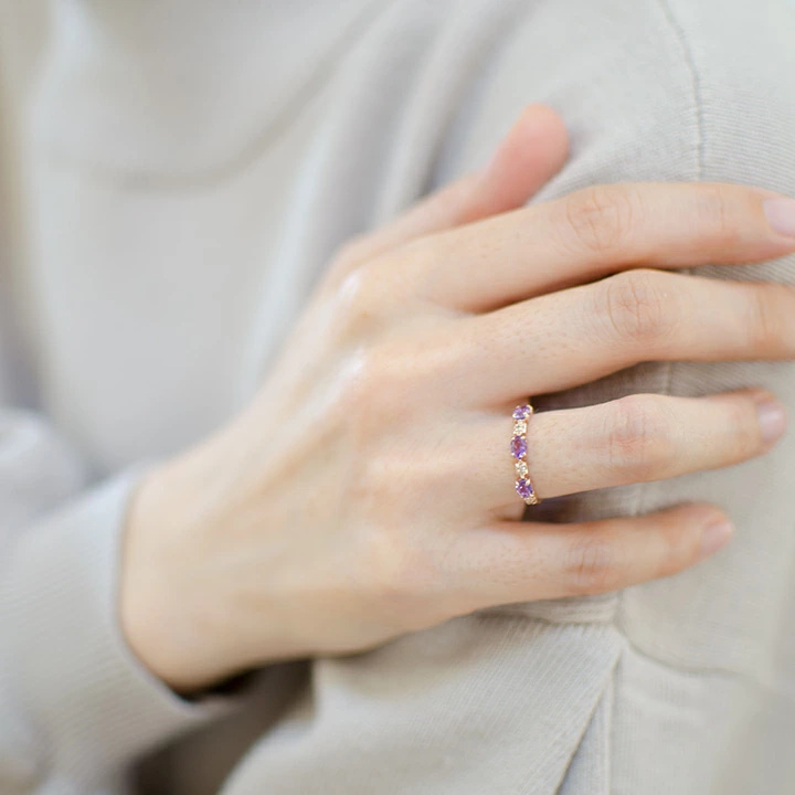 umu -アム- FINE JEWELRY STUIDIOK10 アメシスト ダイヤモンド リング 「purezza」rg1330_i3.jpg