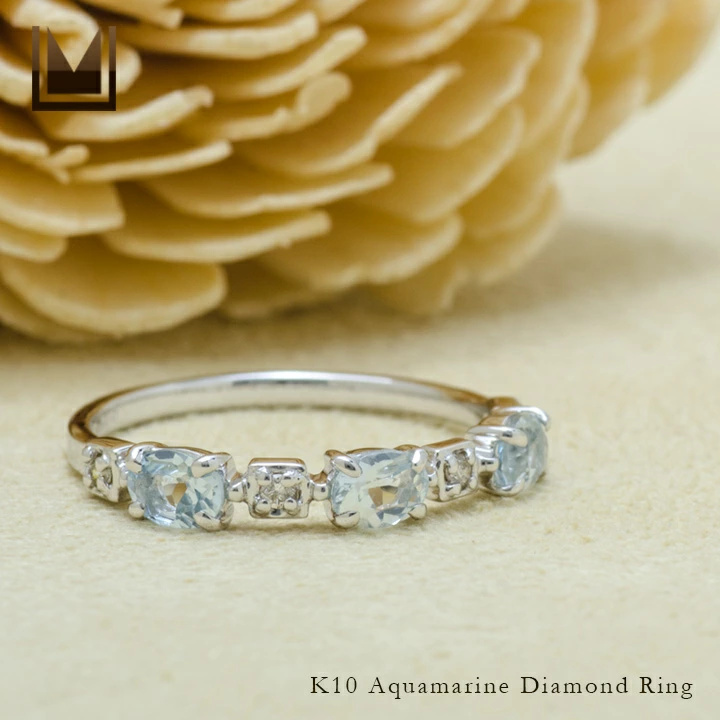umu -アム- FINE JEWELRY STUIDIOアクアマリン ダイヤモンド リング 「purezza」rg1331_1.jpg