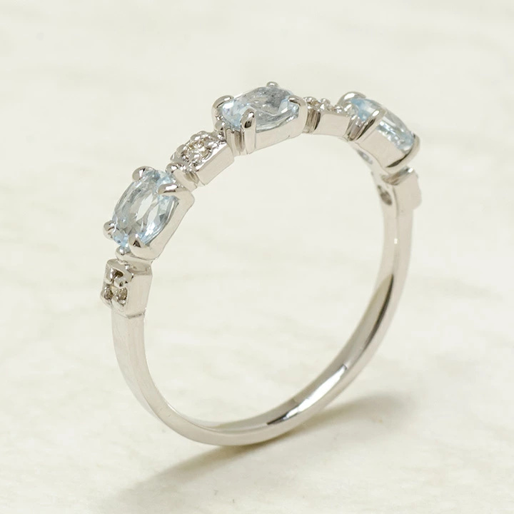 umu -アム- FINE JEWELRY STUIDIOアクアマリン ダイヤモンド リング 「purezza」rg1331_kanban2.jpg