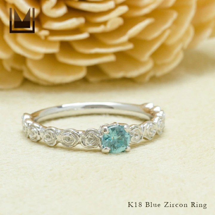 umu -アム- FINE JEWELRY STUIDIOブルージルコン バラモチーフ リング 「rosa」rg1336_1.jpg