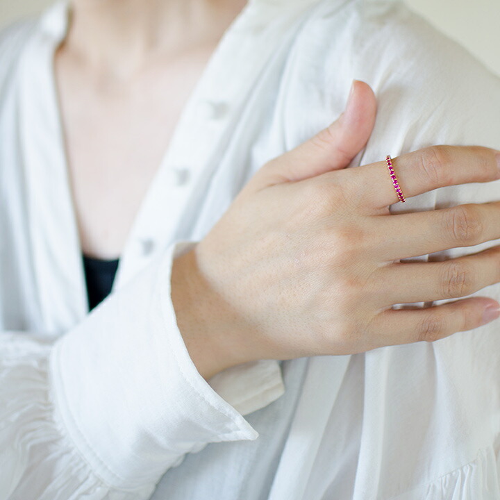 umu -アム- FINE JEWELRY STUIDIOK18 ルビー エタニティリング 「fila」rg1354_i3.jpg