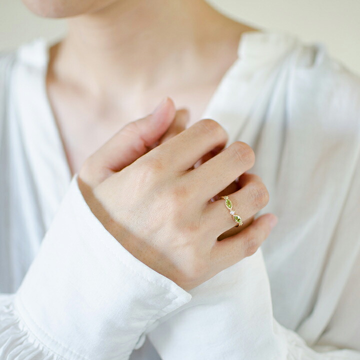 umu -アム- FINE JEWELRY STUIDIOK10 ペリドット ダイヤモンド リング 「aliare」rg1355_i2.jpg
