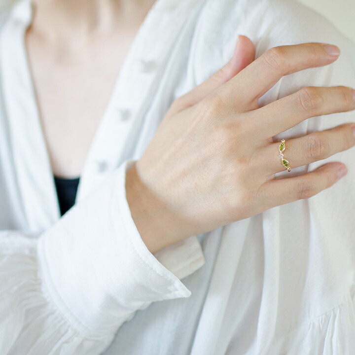umu -アム- FINE JEWELRY STUIDIOK10 ペリドット ダイヤモンド リング 「aliare」rg1355_i3.jpg