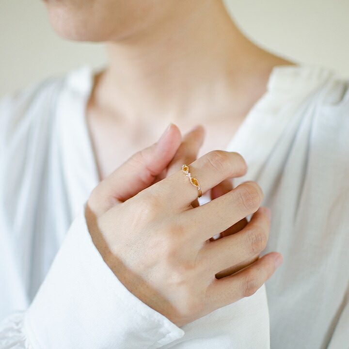 umu -アム- FINE JEWELRY STUIDIOK10 シトリン ダイヤモンド リング 「aliare」rg1357_i2.jpg