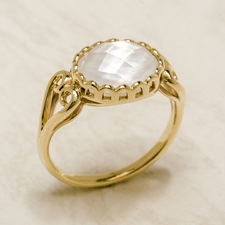 umu -アム- FINE JEWELRY STUIDIOK10 ホワイトシェル＆クリスタル リング 「doma」rg1363_kanban2.jpg