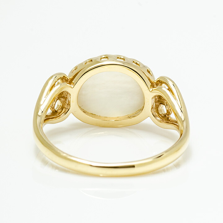 umu -アム- FINE JEWELRY STUIDIOK10 ホワイトシェル＆クリスタル リング 「doma」rg1363_u.jpg