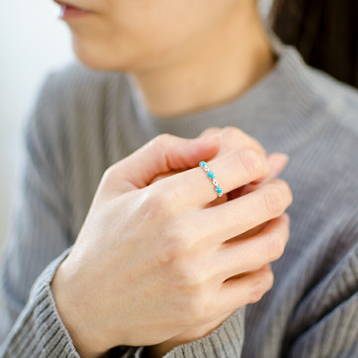 umu -アム- FINE JEWELRY STUIDIOターコイズ ダイヤモンド リング 「purezza」rg1378_i2.jpg