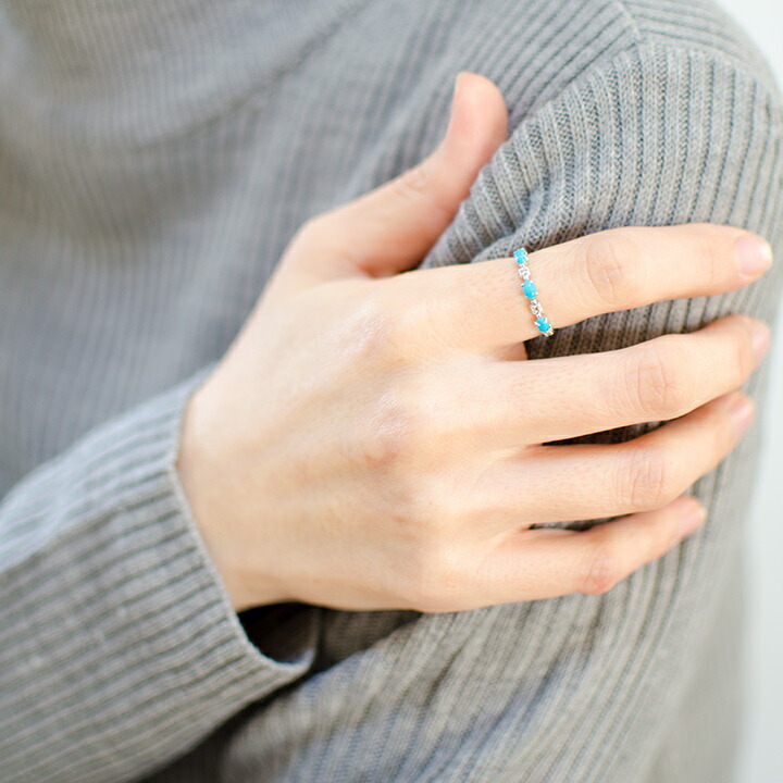 umu -アム- FINE JEWELRY STUIDIOターコイズ ダイヤモンド リング 「purezza」rg1378_i3.jpg