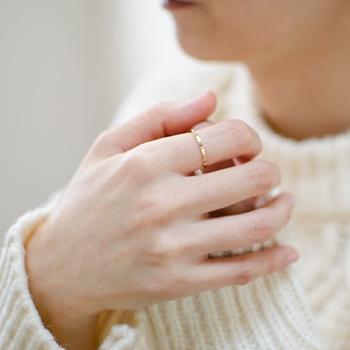 umu -アム- FINE JEWELRY STUIDIOルビー コーディネート リング 「acuto」rg1385_i2.jpg