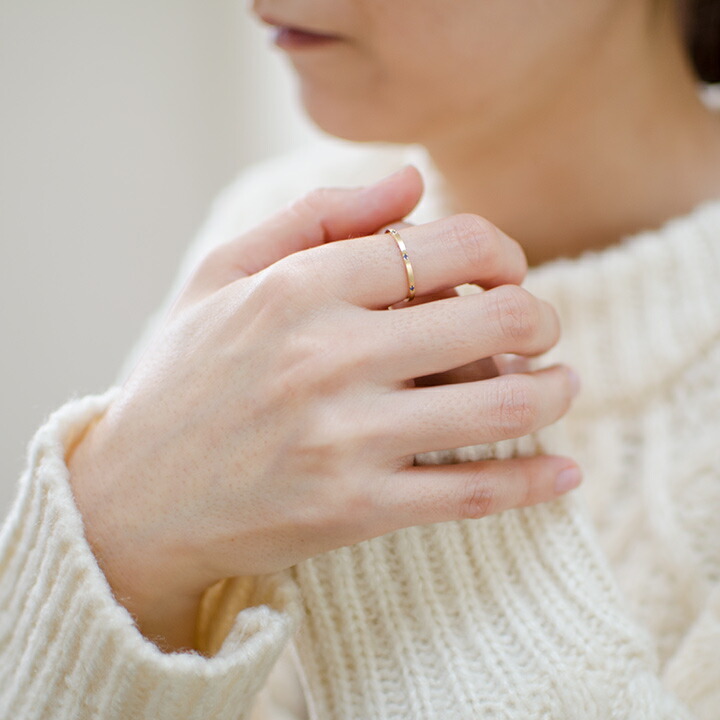 umu -アム- FINE JEWELRY STUIDIOブルーサファイア コーディネート リング 「acuto」rg1386_i2.jpg