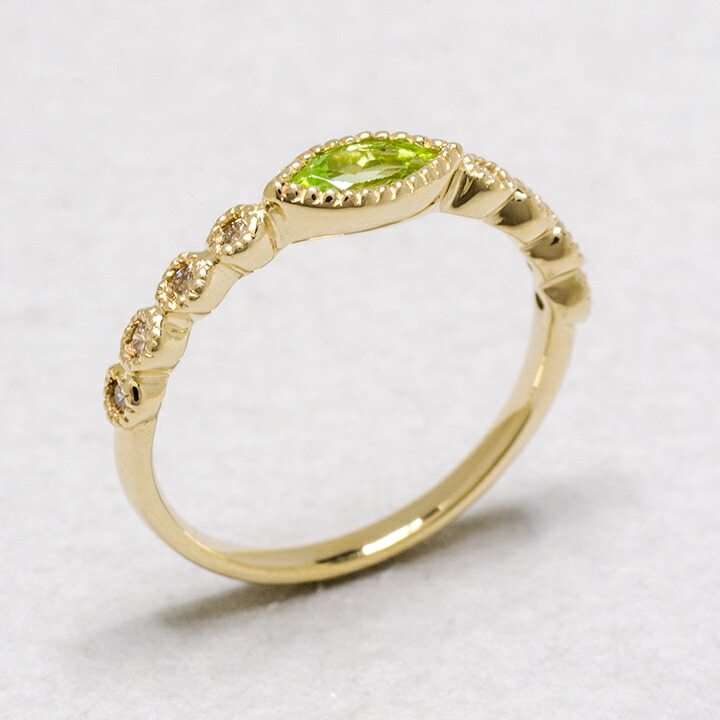 umu -アム- FINE JEWELRY STUIDIOマーキス ペリドット ダイヤモンド リングrg1402_kanban2.jpg