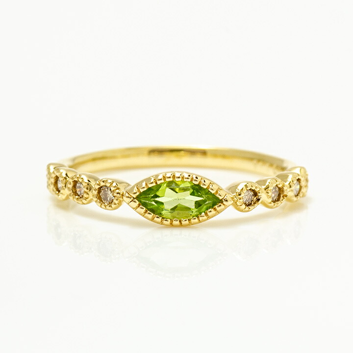 umu -アム- FINE JEWELRY STUIDIOマーキス ペリドット ダイヤモンド リングrg1402_m.jpg