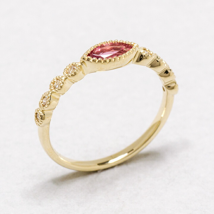 umu -アム- FINE JEWELRY STUIDIOマーキス ピンクトルマリン ダイヤモンド リングrg1403_kanban2.jpg