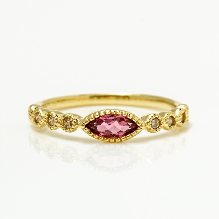 umu -アム- FINE JEWELRY STUIDIOマーキス ピンクトルマリン ダイヤモンド リングrg1403_m.jpg