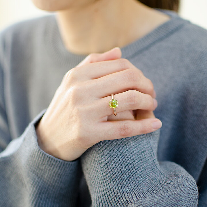 umu -アム- FINE JEWELRY STUIDIOカボション ペリドット リングrg1437_i2.jpg