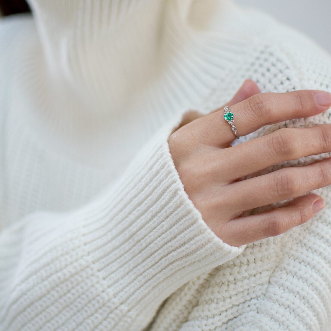 umu -アム- FINE JEWELRY STUIDIOエメラルド ダイヤモンド リングrg1467_i3.jpg