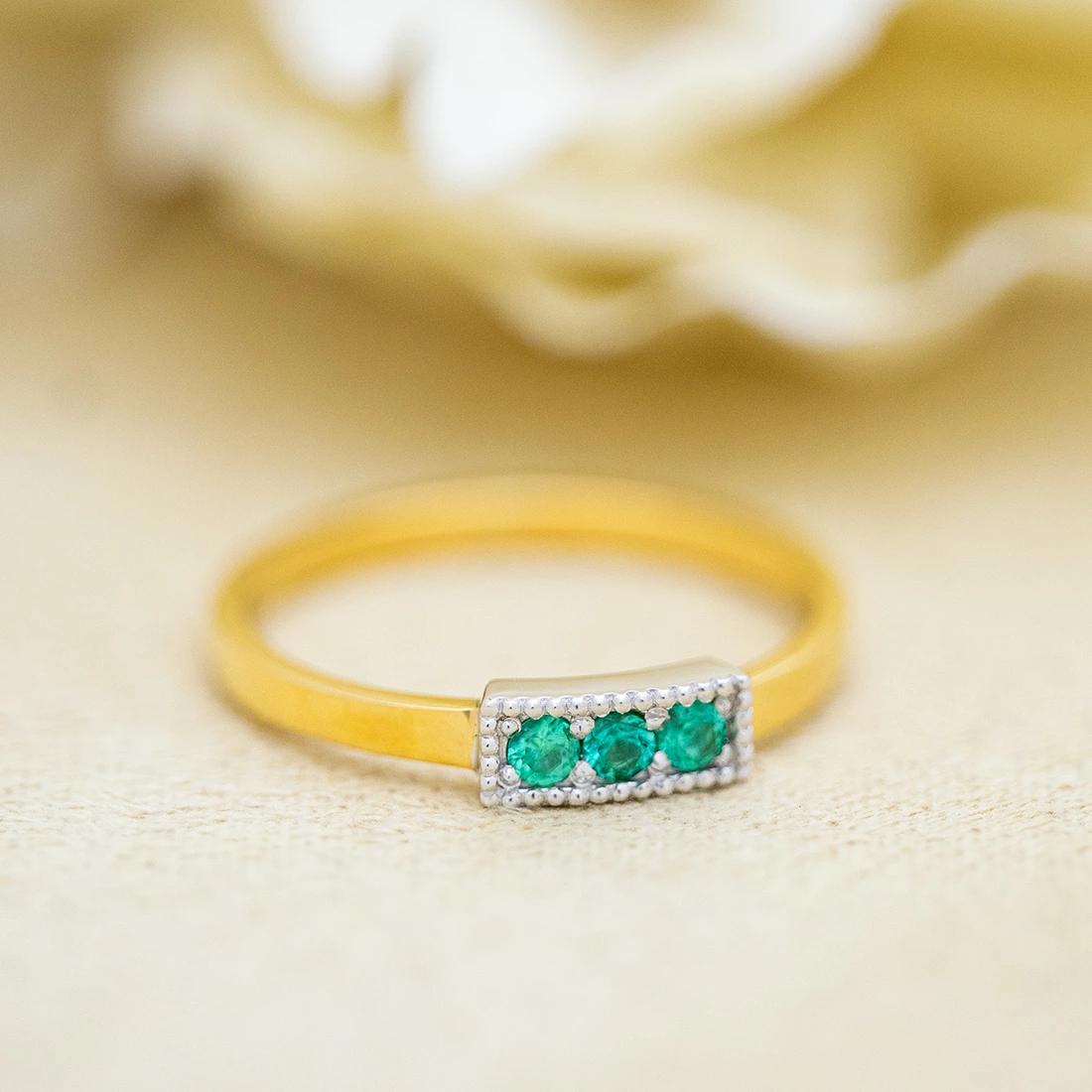 umu -アム- FINE JEWELRY STUIDIOK10/PT900 エメラルド コンビネーション リング 「noel」rg1469_1.jpg