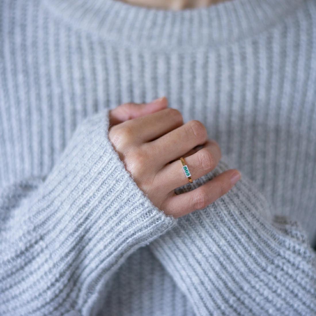 umu -アム- FINE JEWELRY STUIDIOK10/PT900 エメラルド コンビネーション リング 「noel」rg1469_i2.jpg