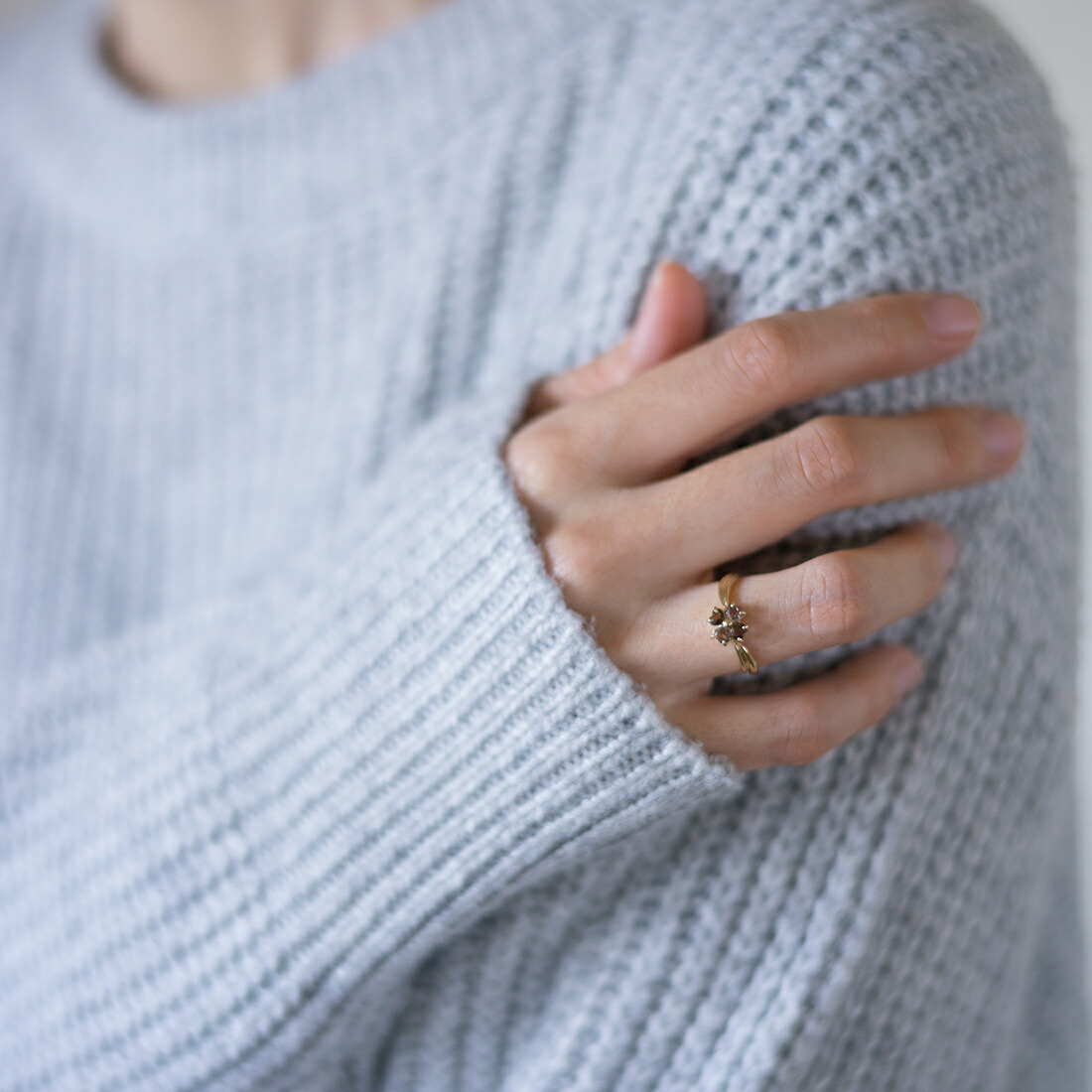 umu -アム- FINE JEWELRY STUIDIOスモーキークォーツ クローバーモチーフ リングrg1470_i3.jpg