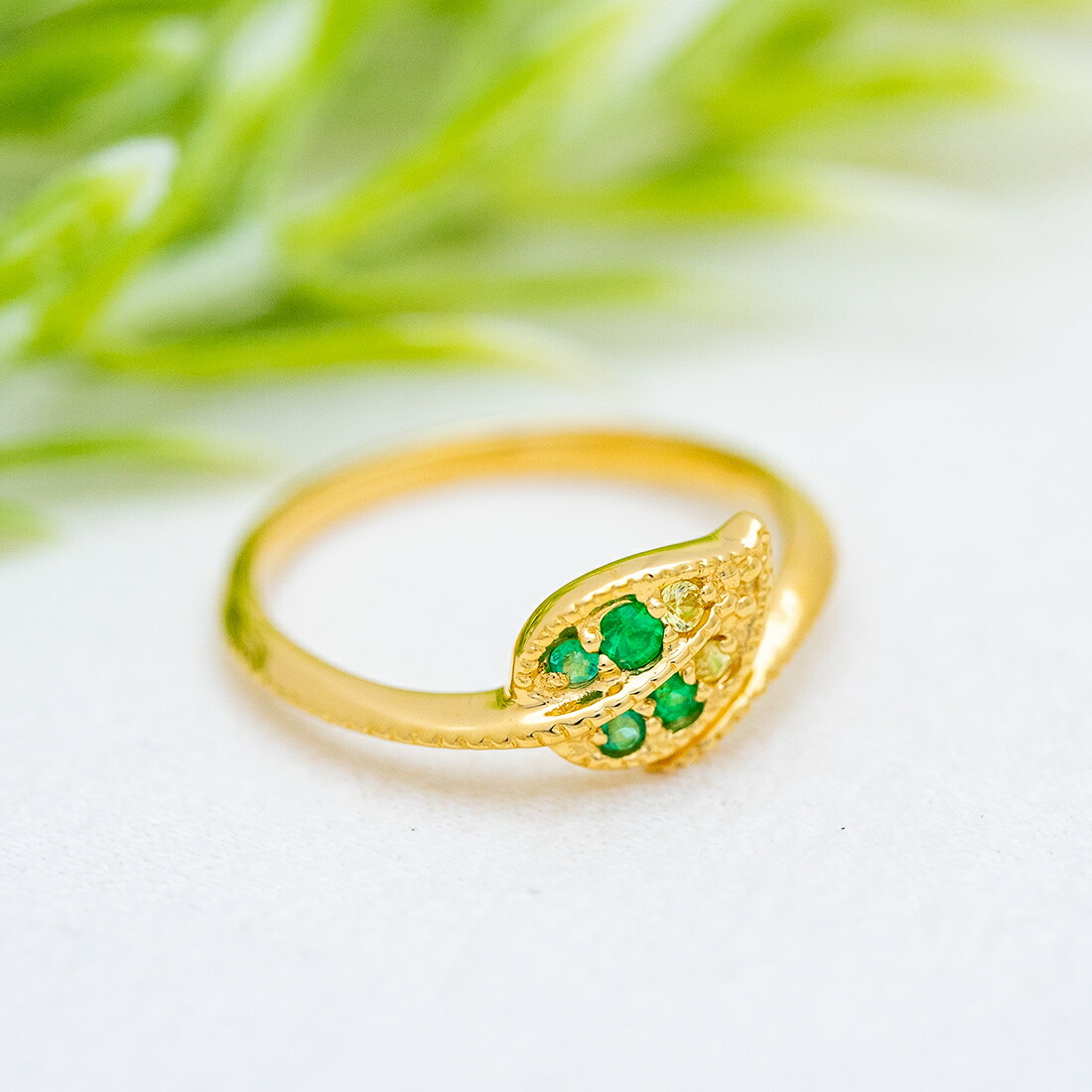 umu -アム- FINE JEWELRY STUIDIOグラデーション リーフモチーフ リング 「cimolo」rg1492_1.jpg