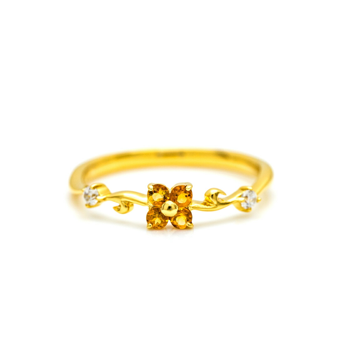 umu -アム- FINE JEWELRY STUIDIOシトリン ダイヤモンド フラワーモチーフ リングrg1504_m.jpg