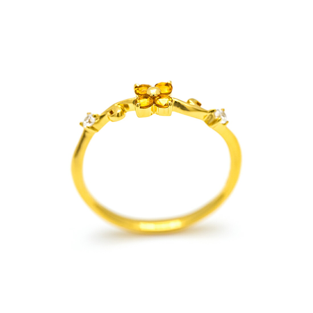 umu -アム- FINE JEWELRY STUIDIOシトリン ダイヤモンド フラワーモチーフ リングrg1504_s.jpg