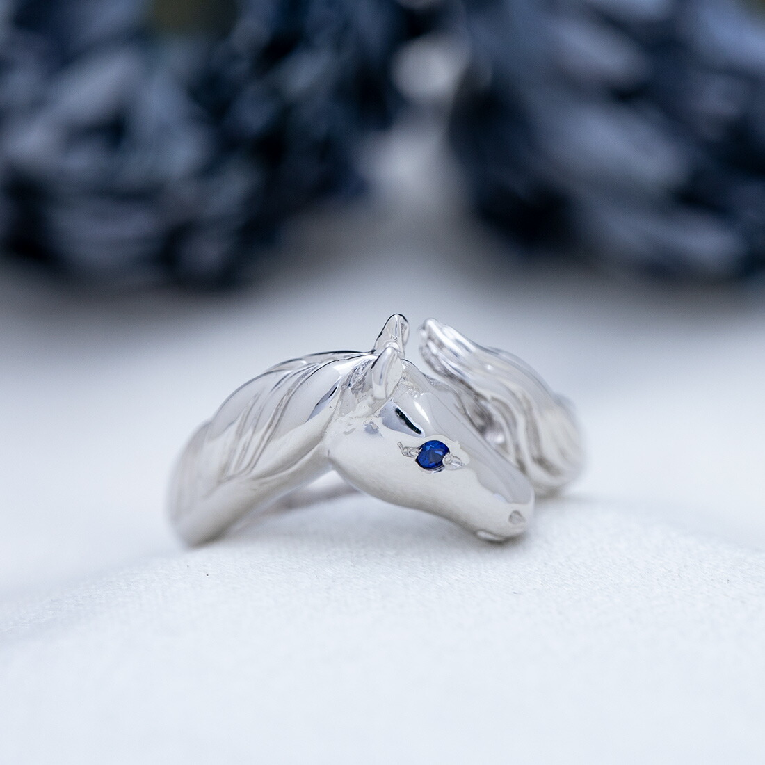 umu -アム- FINE JEWELRY STUIDIOブルーサファイア ホースモチーフ リングrg1511_1.jpg