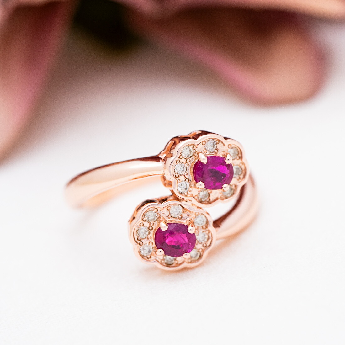 umu -アム- FINE JEWELRY STUIDIOルビー ダイヤモンド フラワーモチーフ リングrg1513_1.jpg