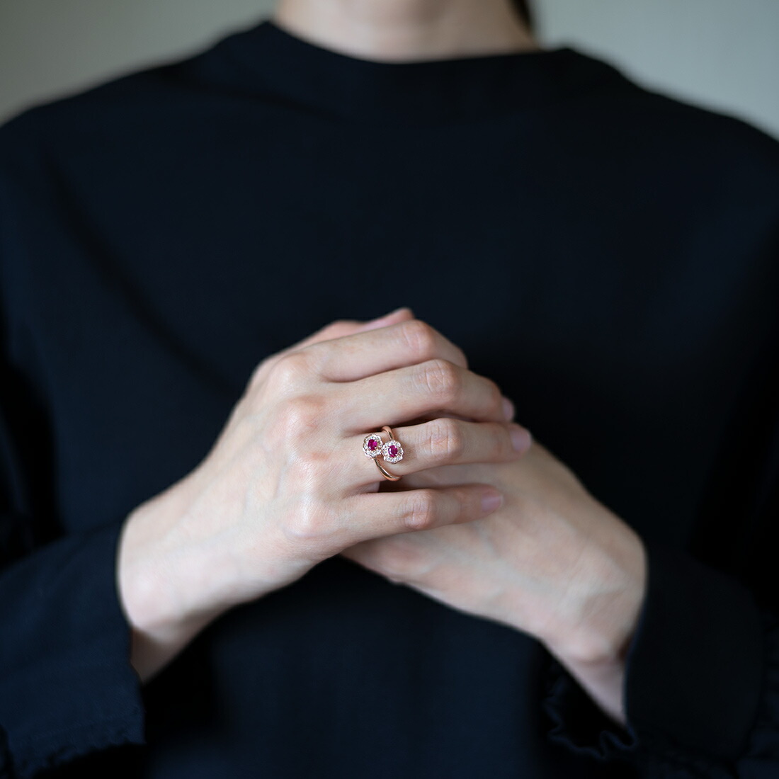 umu -アム- FINE JEWELRY STUIDIOルビー ダイヤモンド フラワーモチーフ リングrg1513_i2.jpg