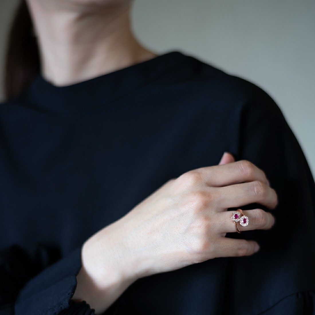 umu -アム- FINE JEWELRY STUIDIOルビー ダイヤモンド フラワーモチーフ リングrg1513_i3.jpg