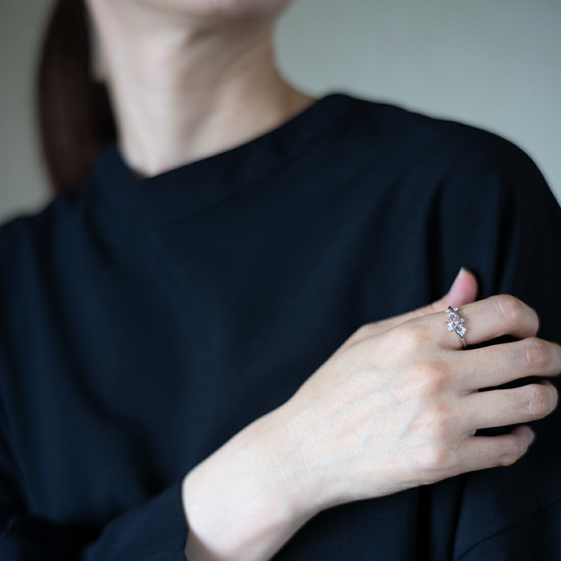 umu -アム- FINE JEWELRY STUIDIOモルガナイト キュービックジルコニア リングrg0409_i3.jpg