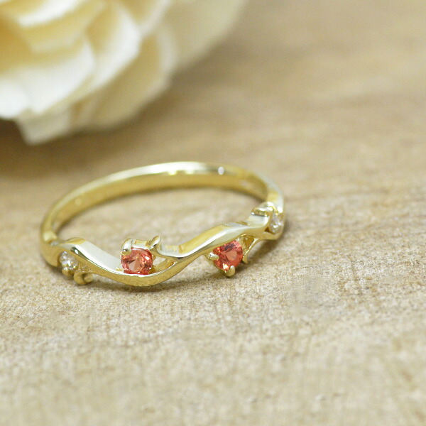 umu -アム- FINE JEWELRY STUIDIOオレンジサファイア キュービックジルコニア リングsv2261_1.jpg